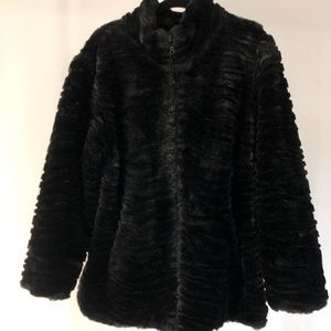 Black faux fur jacket